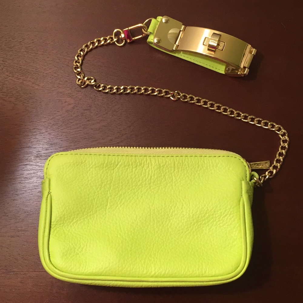 CC Skye Lime Green Leather Clutch